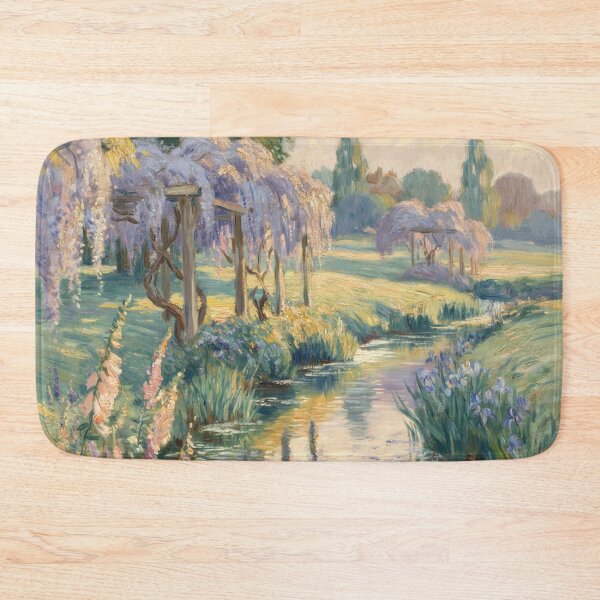 Item preview, Monet Style Wisteria River Painting Impressionist French Garden Wall Art designed and sold by Tamas Das.