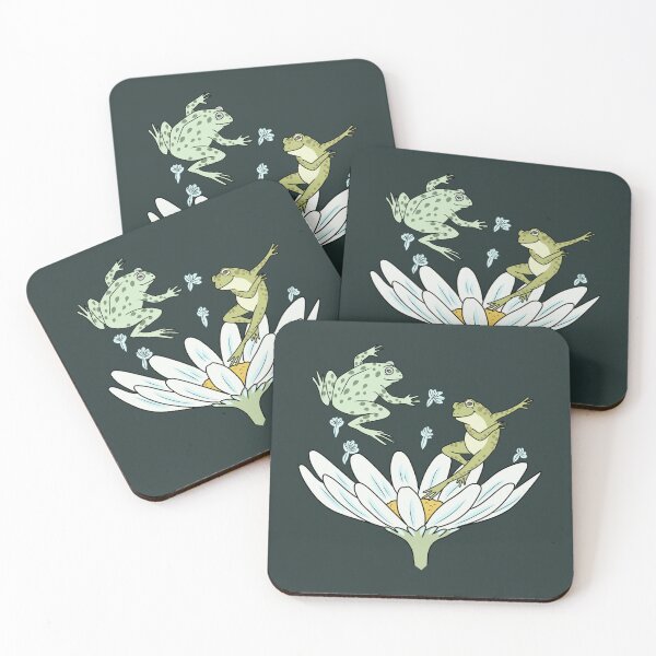Item preview, Frog Couple Dancing on Daisy Flower Cottagecore Art designed and sold by LeshanArt.