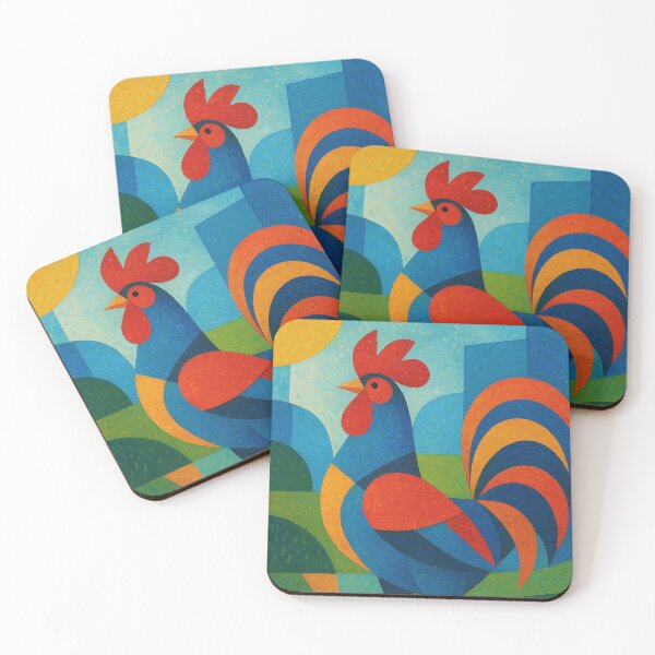 Item preview, Colourful Rooster - a Geometric illustration. designed and sold by GalleryKauffeld.