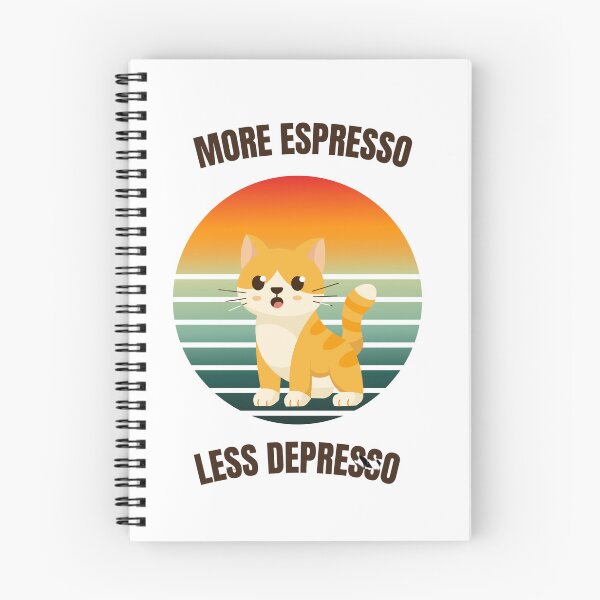 Item preview, More Espresso Less Depresso Funny Cat Retro Sunset designed and sold by CreativeOlga.