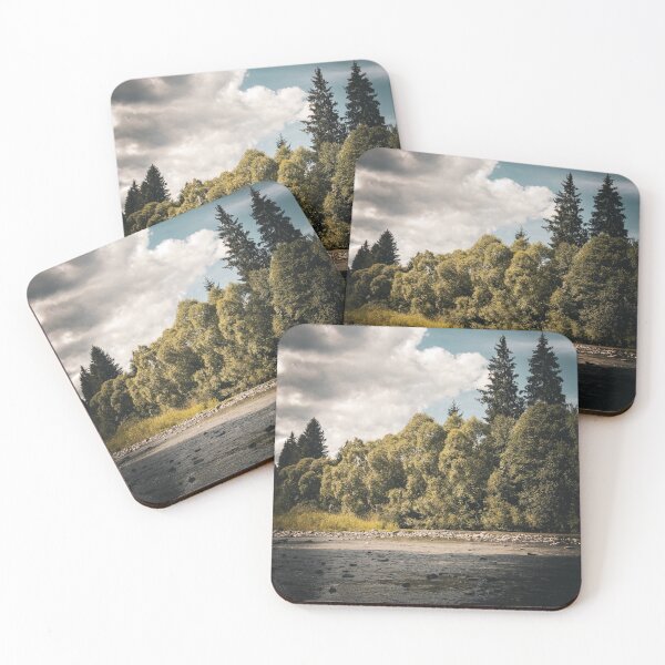 Item preview, Moody Mountain River Forest Cloudy Landscape Photography designed and sold by wildsilencee.