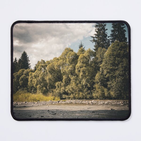 Item preview, Moody Mountain River Forest Cloudy Landscape Photography designed and sold by wildsilencee.