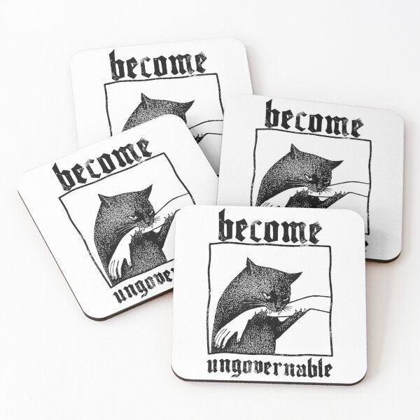Item preview, Become Ungovernable Black Cat Biting Hand Funny Meme Cats  designed and sold by cakematel.