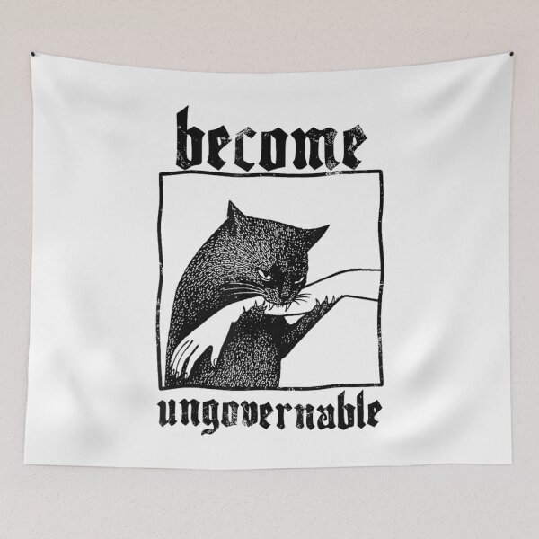 Item preview, Become Ungovernable Black Cat Biting Hand Funny Meme Cats  designed and sold by cakematel.