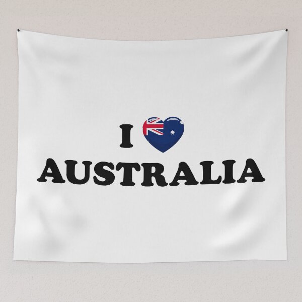 Item preview, I Love Australia / I Heart Australia (Black text with flag heart) designed and sold by STUDIO-72.