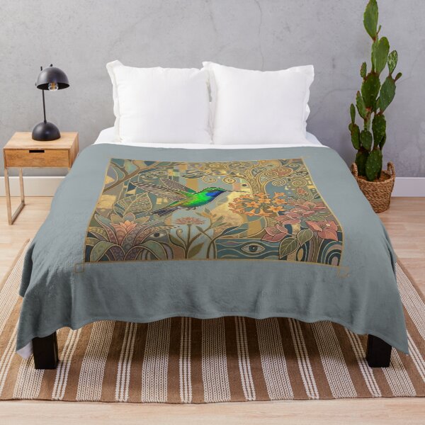 Item preview, Gilded Emerald: Art Nouveau Green Mango Hummingbird Print designed and sold by FreiherrPK.