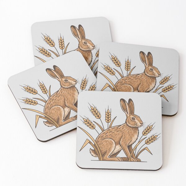 Item preview, Golden Hare Among Wheat Stalks Illustration designed and sold by hattie's.