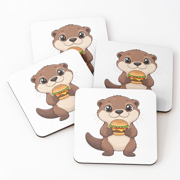 Item preview, Cute Kawaii Otter With Burger designed and sold by Eternalski.