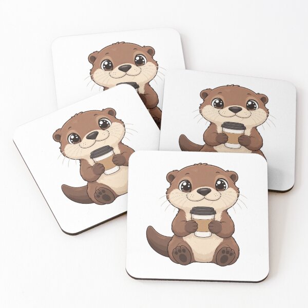 Item preview, Cute Kawaii Otter With Coffee designed and sold by Eternalski.