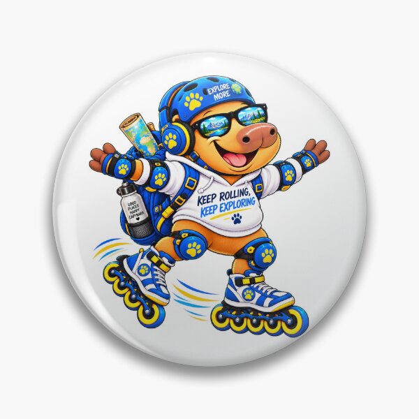 Item preview, Cute Roller Skating Capybara – Keep Rolling Keep Exploring designed and sold by CapybaraTravels.