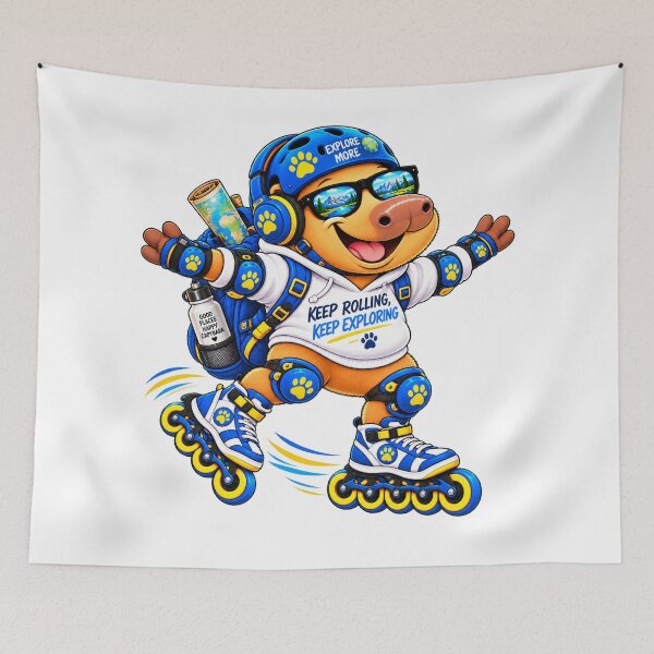 Item preview, Cute Roller Skating Capybara – Keep Rolling Keep Exploring designed and sold by CapybaraTravels.