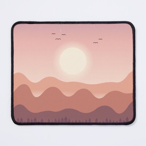 Item preview, Pastel Dusk Mountains Cabin by the Lake – Minimalist Pine Forest Sunset designed and sold by JazibaArif.