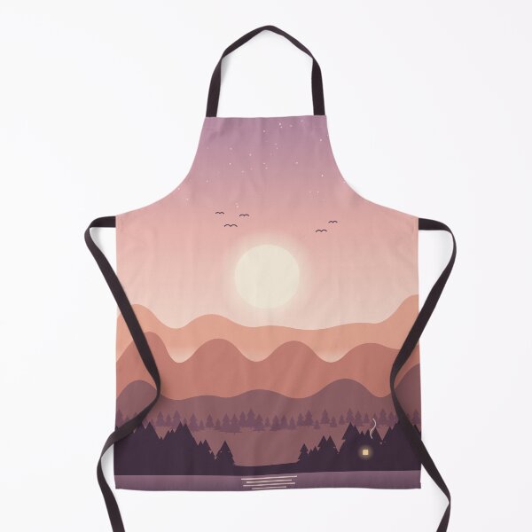 Item preview, Pastel Dusk Mountains Cabin by the Lake – Minimalist Pine Forest Sunset designed and sold by JazibaArif.