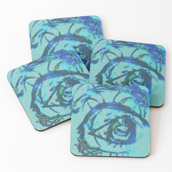 Item preview, TEAL CYAN ABSsTRACT EYE EXPRESIVE SKETCH ART designed and sold by ChicoDeelulu.