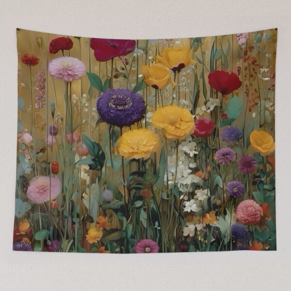 Item preview, Gustav Klimt Flower Garden Vivid Seamless Flowers Vintage Floral Patterns Digital Art Illustration designed and sold by Matt_Smith.