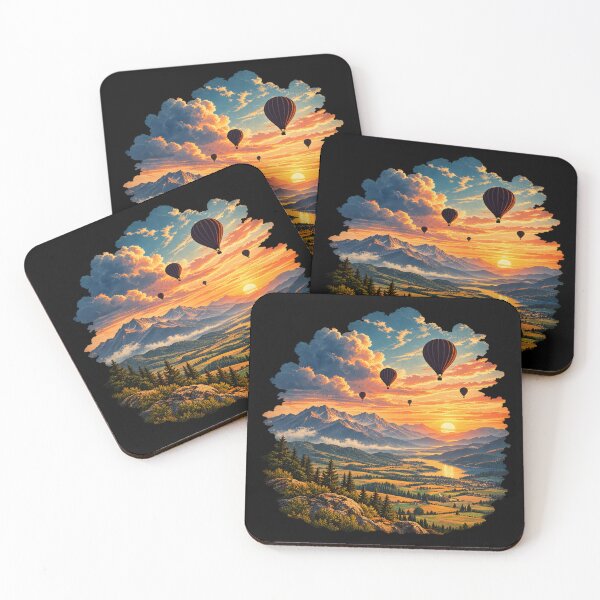 Item preview, Hot Air Balloon Sunset Adventure | Scenic Mountain Travel T-Shirt designed and sold by VaultVibes.