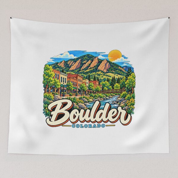 Item preview, Hand Drawn Boulder Colorado Travel Souvenir Landmark Gift designed and sold by MichaeIRellov.