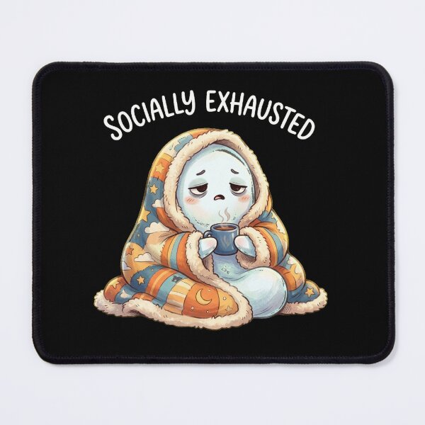 Item preview, Socially Exhausted - Cute Introvert Ghost designed and sold by AOG-DESIGNS.