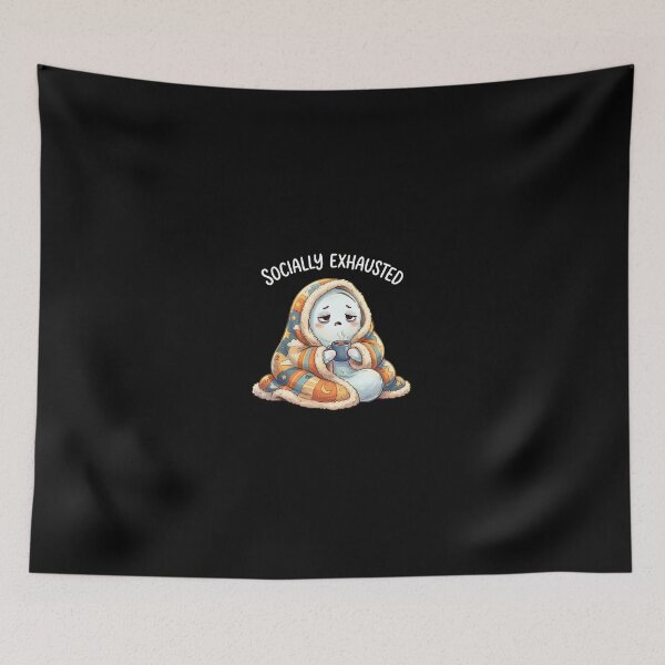 Item preview, Socially Exhausted - Cute Introvert Ghost designed and sold by AOG-DESIGNS.