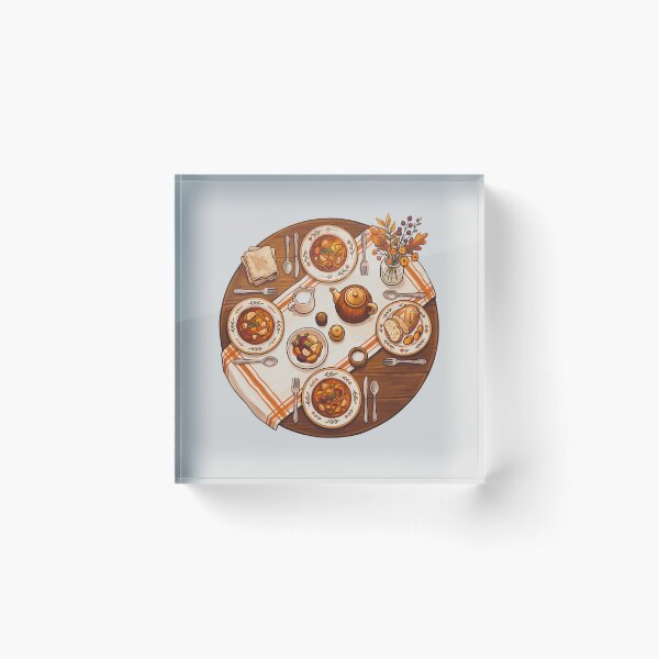 Item preview, Cozy Autumn Harvest Dinner Table Illustration designed and sold by hattie's.