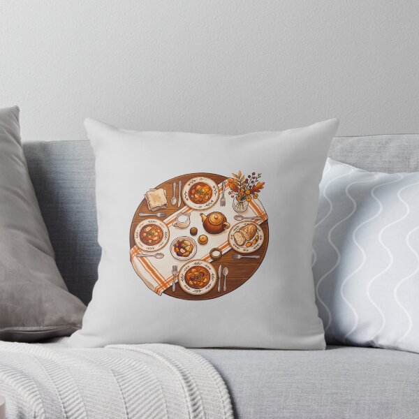 Item preview, Cozy Autumn Harvest Dinner Table Illustration designed and sold by hattie's.