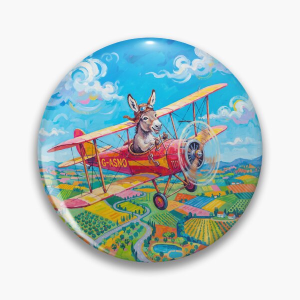 Item preview, Cute Donkey Flying A Vintage Airplane designed and sold by Home Decor Art.