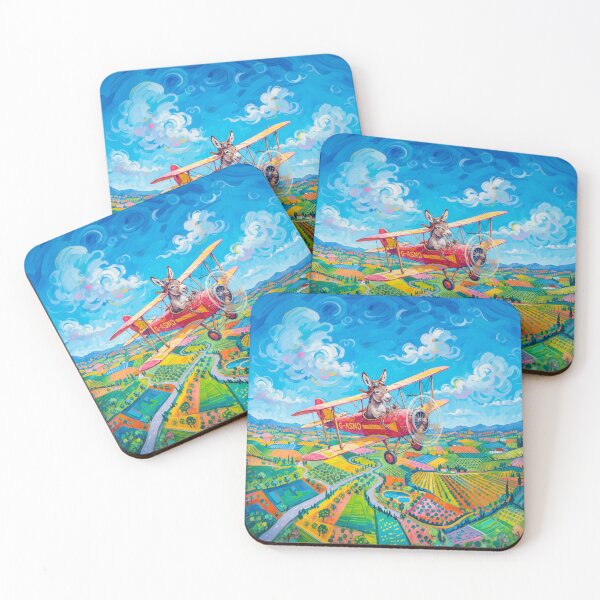 Item preview, Cute Donkey Flying A Vintage Airplane designed and sold by Home Decor Art.
