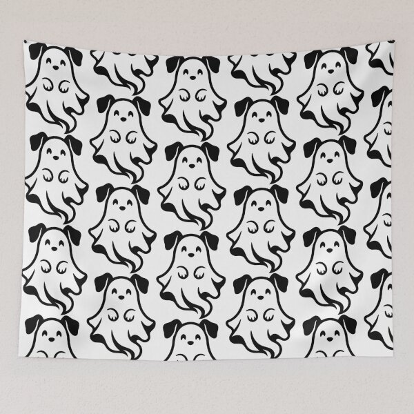 Item preview, Cute Halloween Ghost Dog Black Silhouette Illustration designed and sold by AFernandesDSG.