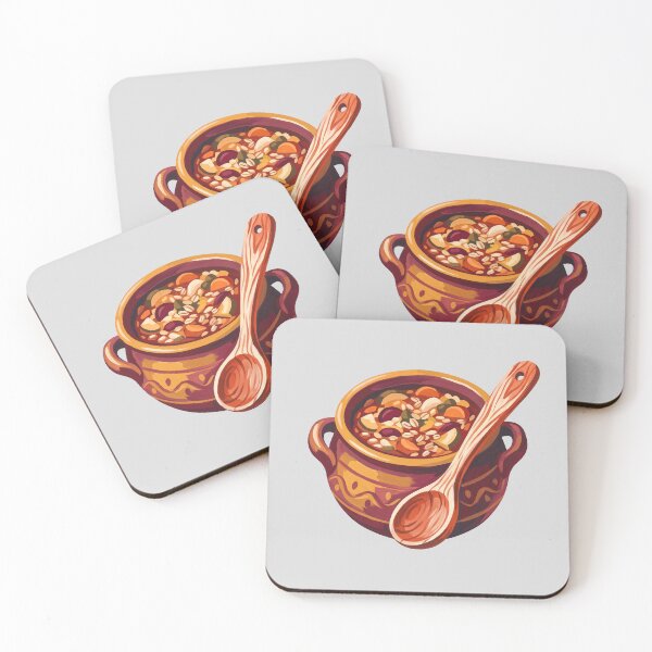Item preview, Warm Illustrated Bowl of Vegetable Soup with Spoon designed and sold by hattie's.