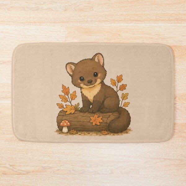 Item preview, Cute Autumn Pine Marten designed and sold by MellowMunchkins.