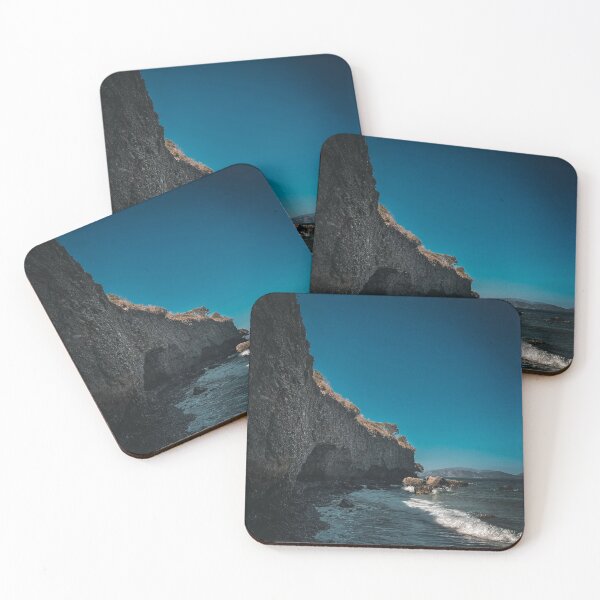 Item preview, Moody Sea Cliff Ocean Waves Crashing Coastal Fine Art Photography designed and sold by wildsilencee.