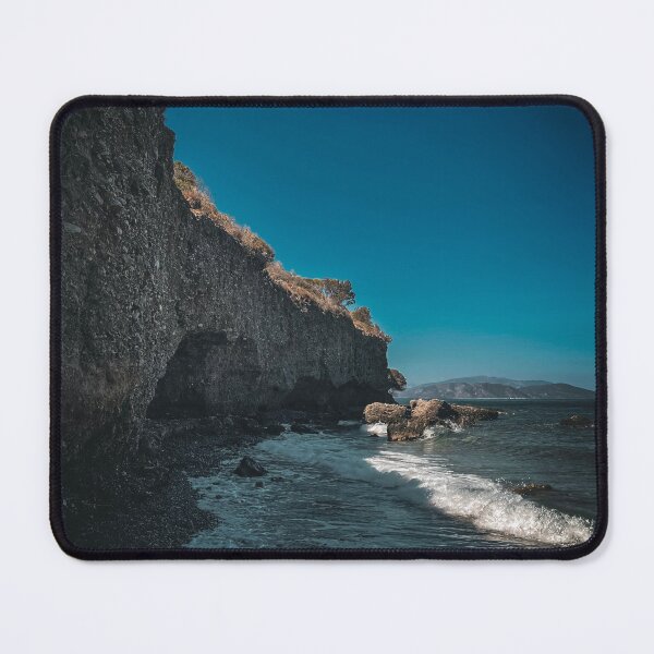 Item preview, Moody Sea Cliff Ocean Waves Crashing Coastal Fine Art Photography designed and sold by wildsilencee.
