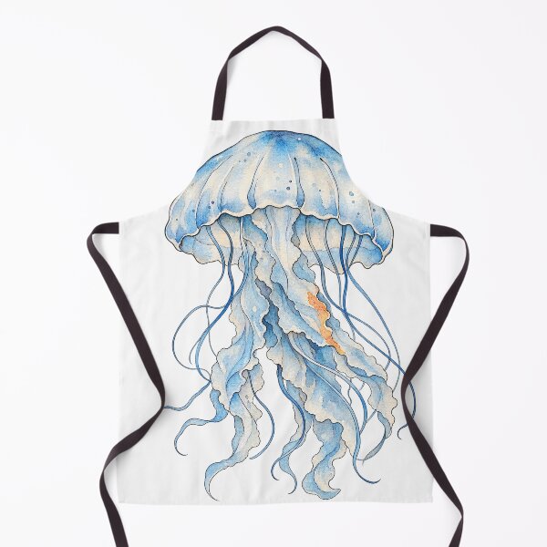 Item preview, Translucent Watercolor Jellyfish Drifting in Sky Blue designed and sold by Jessie's Palette.