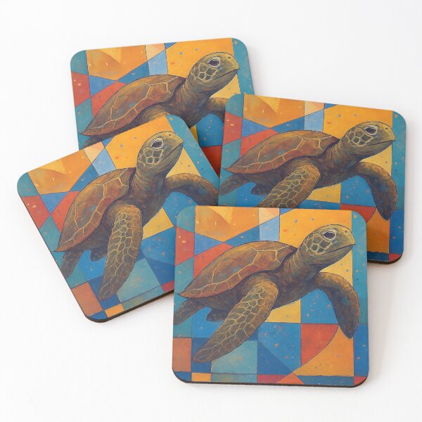 Item preview, A swimming Turtle - a Geometric illustration. designed and sold by GalleryKauffeld.