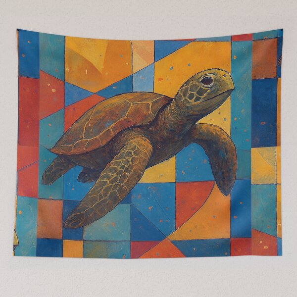 Item preview, A swimming Turtle - a Geometric illustration. designed and sold by GalleryKauffeld.