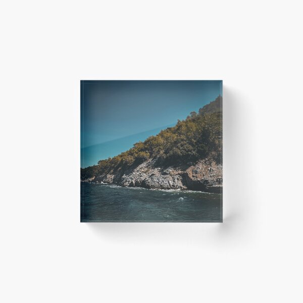 Item preview, Moody Ocean Coast Rocky Forest Island Coastal Landscape Photography designed and sold by wildsilencee.