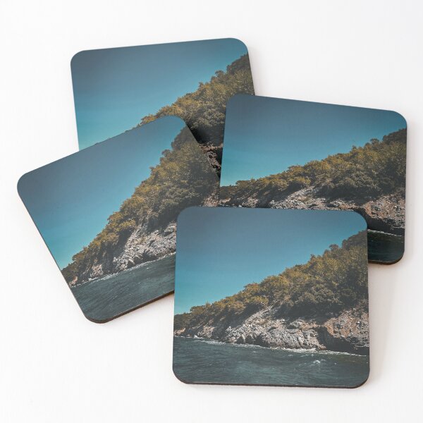Item preview, Moody Ocean Coast Rocky Forest Island Coastal Landscape Photography designed and sold by wildsilencee.