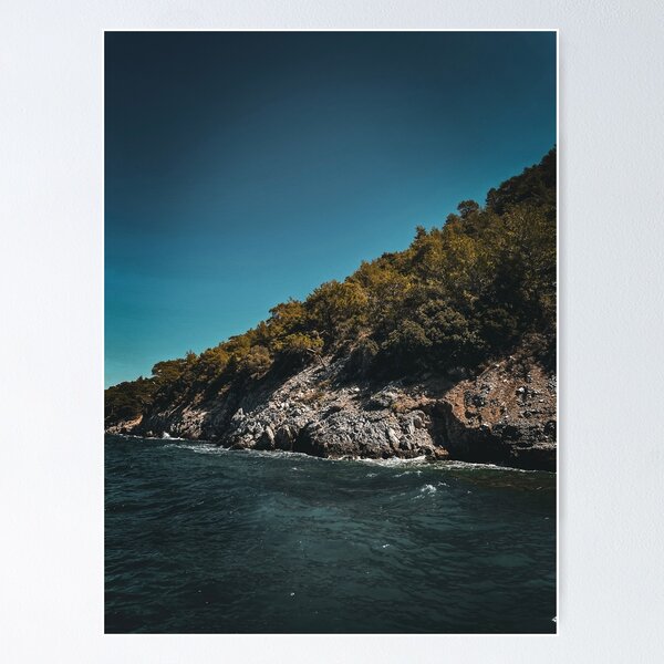 Item preview, Moody Ocean Coast Rocky Forest Island Coastal Landscape Photography designed and sold by wildsilencee.