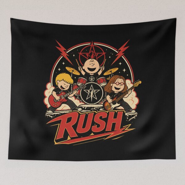 Item preview, Rush Band and Charlie Brown Mashup Action Variant Graphic Design designed and sold by harnealaz.
