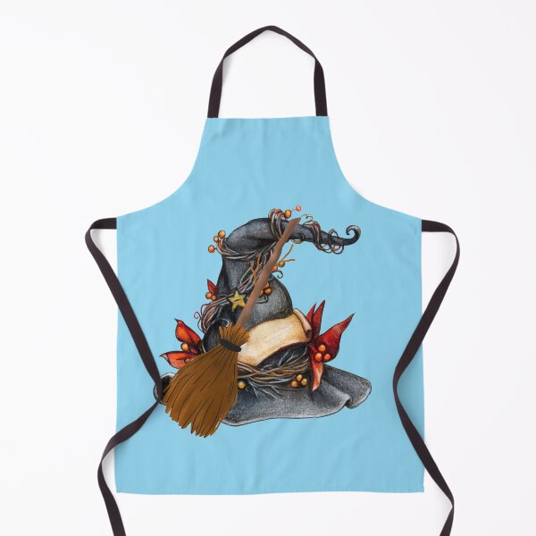 Item preview, Autumn Witch Hat with Broomstick Watercolor Halloween designed and sold by SolutionsArt.