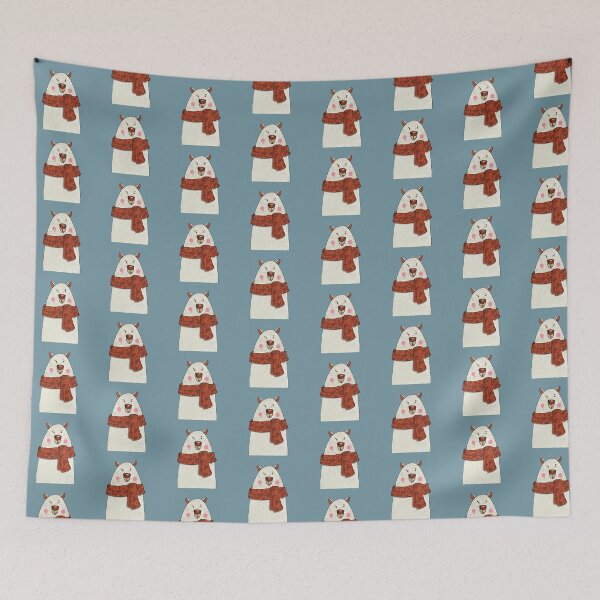 Item preview, Cute Hand-Drawn Polar Bear in a Red Scarf designed and sold by Almanzart.