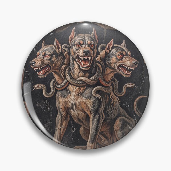 Item preview, Infernal Watchdog: Classical Cerberus Fresco Print designed and sold by FreiherrPK.