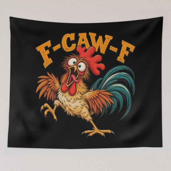Item preview, F-CAW-F Funny Screaming Rooster Retro Chicken designed and sold by will freed18.