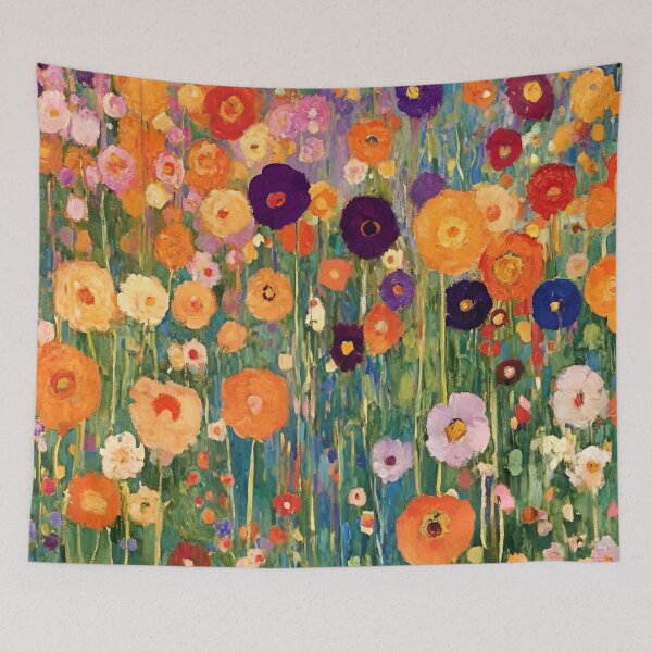 Item preview, Gustav Klimt Flower Garden Vivid Seamless Flowers Vintage Floral Patterns Digital Art Illustration designed and sold by Matt_Smith.