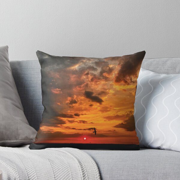 Item preview, Moody Golden Sunset Clouds Bird Silhouette Fine Art Photography designed and sold by wildsilencee.