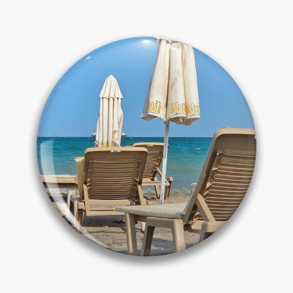 Item preview, Empty Beach Seats Facing the Ocean Water designed and sold by Anastasia Kaneva.