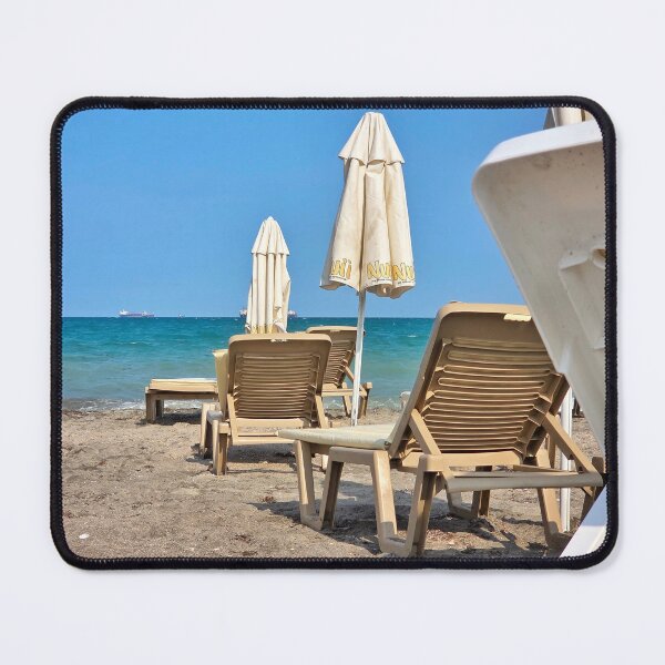 Item preview, Empty Beach Seats Facing the Ocean Water designed and sold by Anastasia Kaneva.