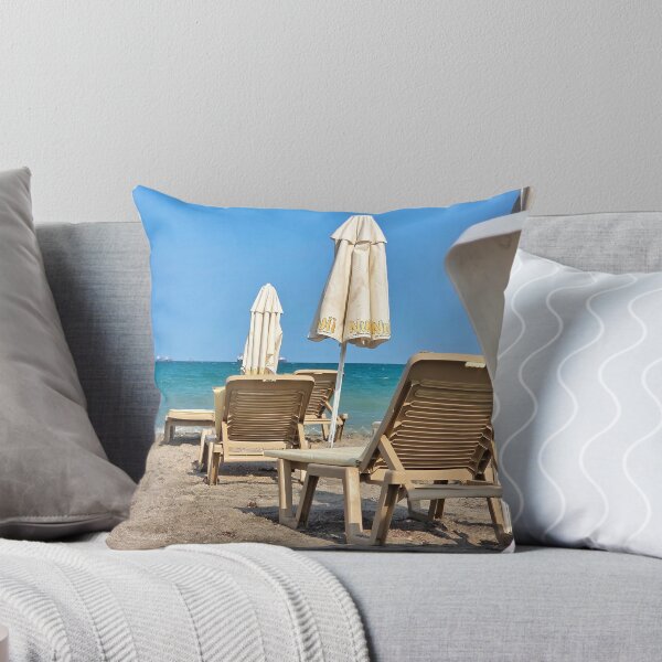 Item preview, Empty Beach Seats Facing the Ocean Water designed and sold by Anastasia Kaneva.