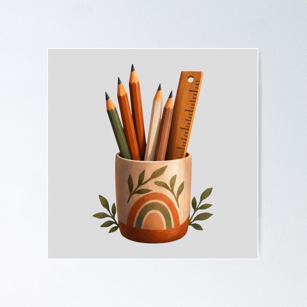 Item preview, Botanical Rainbow Pencil Holder Illustration designed and sold by hattie's.