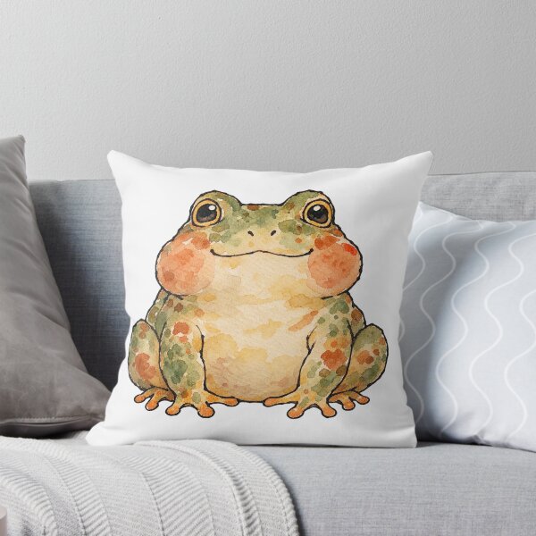 Item preview, Cute Chubby Frog with Puffed Cheeks Watercolor designed and sold by Jessie's Palette.